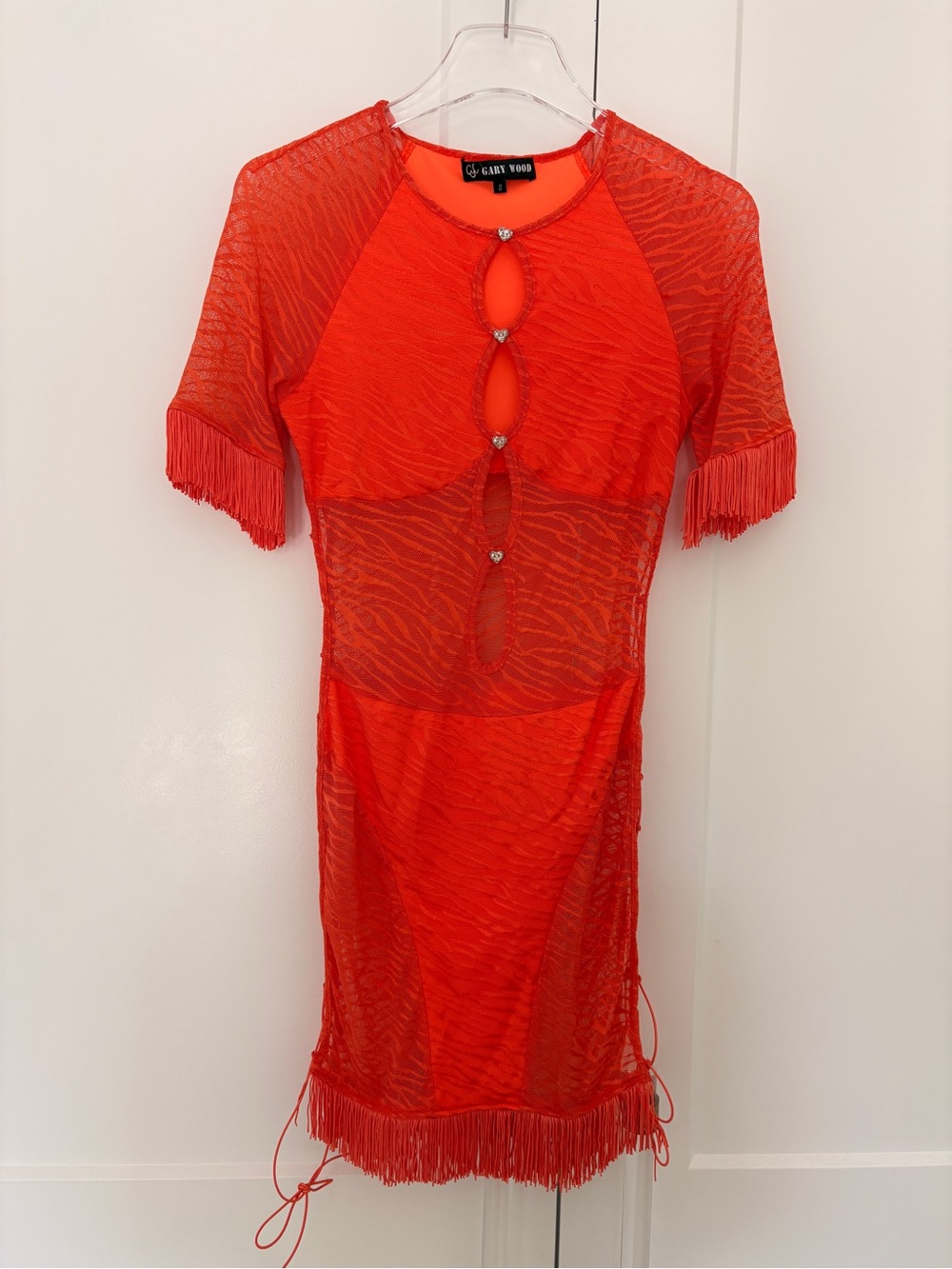 Gary Wood Orange Cutout Mini Dress